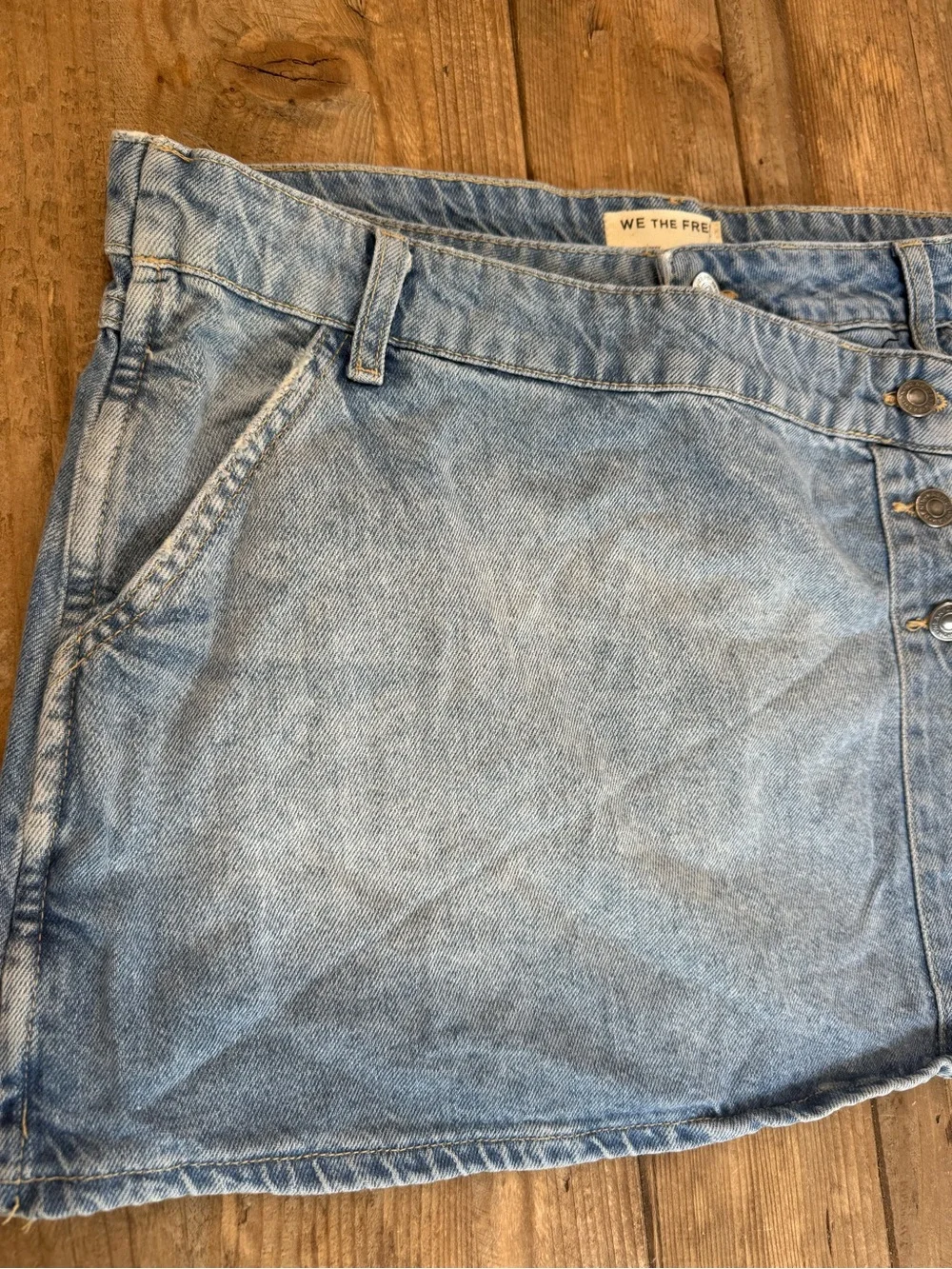 Wynne Denim Skirt Free People Light Indigo NWOT Size 30 $78